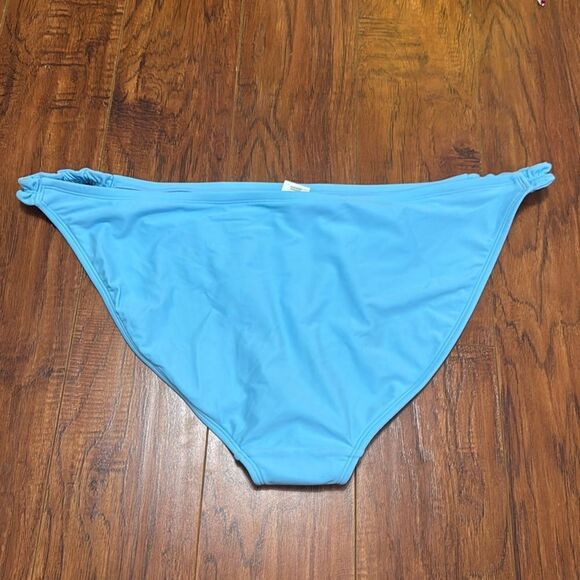 * NWT Wild Fable Size X Ruffle Strap High Leg Cheeky Blue Bikini Swim Bottom - Picture 5 of 8